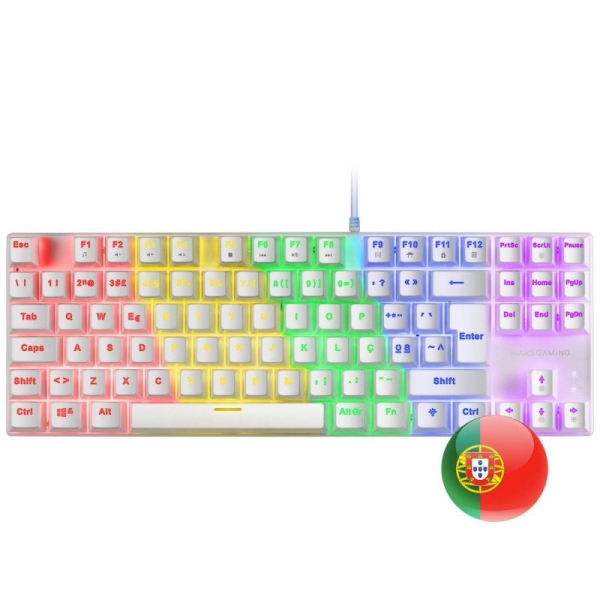 Mars Gaming MK80 Teclado Gaming Mecanico - Compacto TKL - Iluminacion RGB - Teclas Doble Inyeccion -