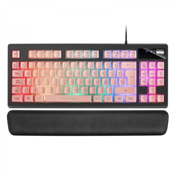 Mars Gaming MKAX Teclado Gaming - Iluminacion RGB 9 Efectos - Diseño Compacto TKL - Tecnologia H-Mec