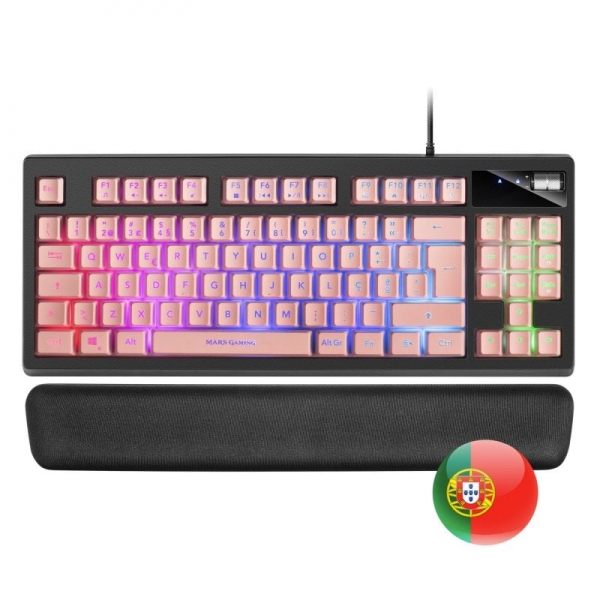 Mars Gaming MKAX Teclado Gaming - Iluminacion RGB 9 Efectos - Diseño Compacto TKL - Tecnologia H-Mec