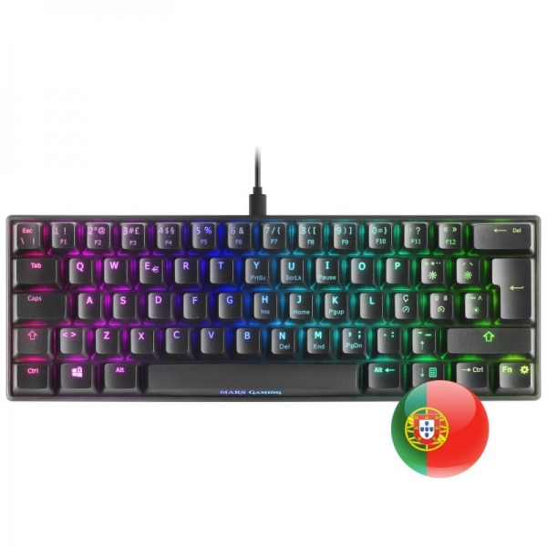 Mars Gaming MKMINI Teclado Gaming - Ultra-Compacto 60% - Iluminacion RGB Chroma - Switches Mecanicos