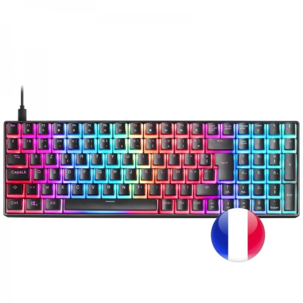 Mars Gaming MKULTRA Teclado Gaming Premium - Compacto 96% - Teclas PBT Pudding - Iluminacion FULL RG