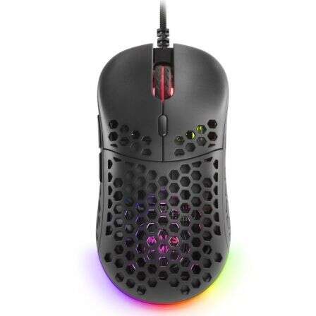 Mars Gaming MM55 Raton Gaming USB 12800dpi - Carcasa de Panel Perforado - 5 Botones - Iluminacion RG