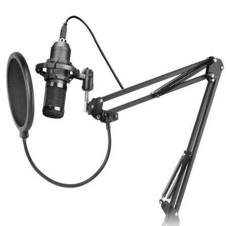 Mars Gaming MMICPRO Microfono USB Cardioide de Brazo Extensible para Streaming - Soporte Antivibraci