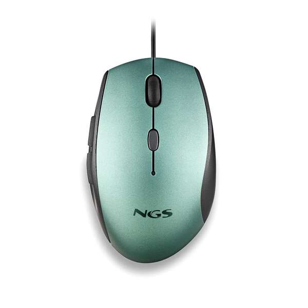NGS Moth Ice Raton USB 1600dpi + Adaptador USB-A a USB-C - 5 Botones - Uso Diestro - Cable de 1.80m