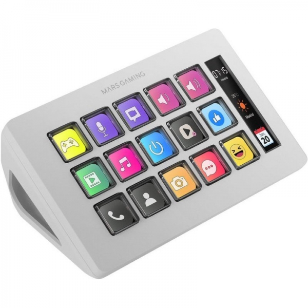 Mars Gaming MSD-ONE Dispositivo Compacto - Pantalla LCD Ampliada - Software Personalizable - Compati