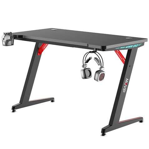Muvip PRO300 Mesa Gaming Fibra de Carbono con Luz RGB - Solida - Gran Superficie - Portavasos - Ganc