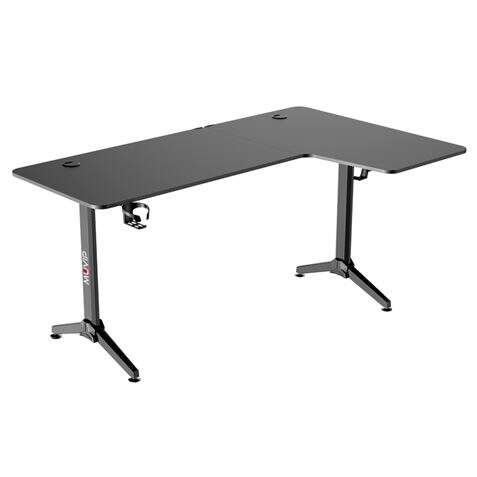 Muvip PRO1300 Mesa Gaming Fibra de Carbono en L Derecha - Solida - Gran Superficie - Portavasos - Ga