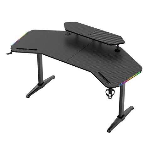 [MV0442] Muvip Mesa Gaming PRO1500 XL Fibra Carbono - Luz RGB Sound