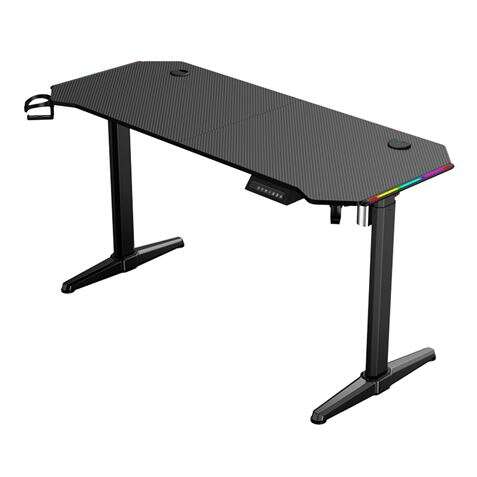 [MV0443] Muvip Mesa Gaming PRO1600 XL Motorizada Fibra Carbono - Luz RGB Sound