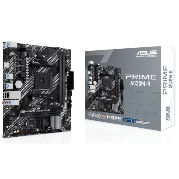 Asus Prime A520M-R Placa Base AMD4 2x DDR4 - HDMI, M.2, PCI Express, 4x Sata III, USB 2.0, 3.2, RJ-4