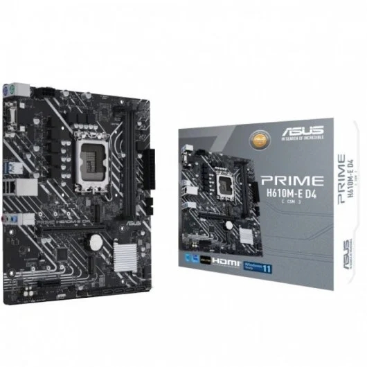 Asus Prime H610M-E D4 CSM Placa Base Intel1700 2x DDR4 - HDMI, M.2, PCIe3.0, 4x Sata III, USB 3.2, M