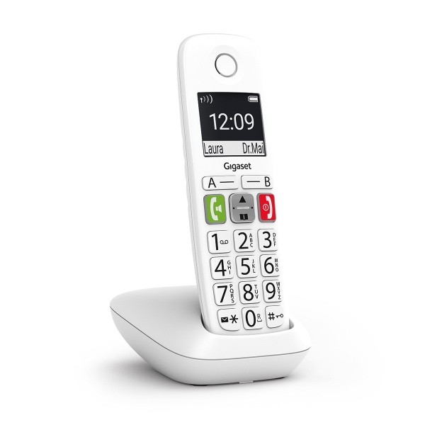 [S30852-H2901-D202] Gigaset E290 Telefono Inalambrico Dect - Pantalla Grande en B/N - Teclas con Numeros Grandes - Volum