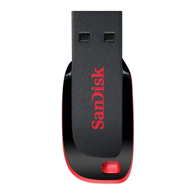 [SDCZ50-032G-B35] Sandisk Cruzer Blade Memoria USB 2.0 32GB - Ultra Compacta - Color Negro/Rojo (Pendrive)