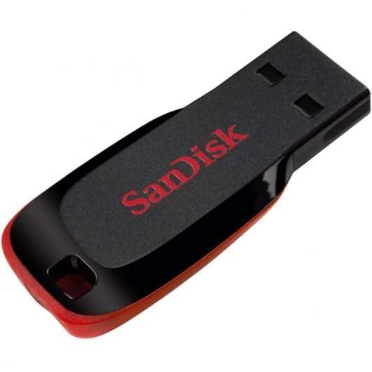 [SDCZ50-064G-B35] Sandisk Cruzer Blade Memoria USB 2.0 64GB - Sin Tapa - Color Negro/Rojo (Pendrive)