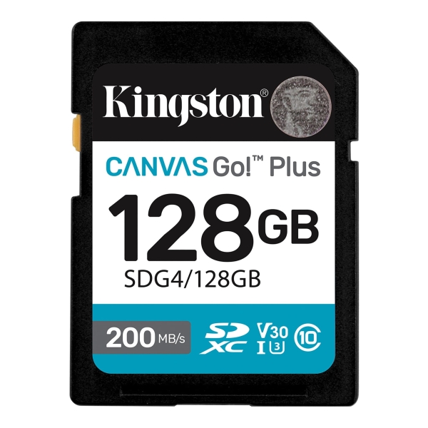 [SDG4/128GB] Kingston Tarjeta SDXC 128GB UHS-I U3 V30 Clase 10 200MB/s Canvas Go Plus