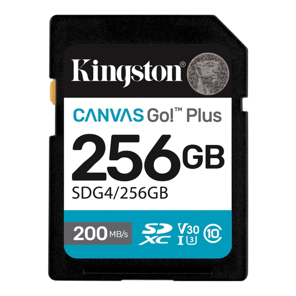 [SDG4/256GB] Kingston Tarjeta SDXC 256GB UHS-I U3 V30 Clase 10 200MB/s Canvas Go Plus