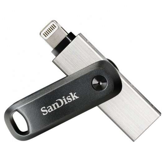 [SDIX60N-128G-GN6NE] Sandisk IXpand Go Memoria USB 3.0 y Lightning 128GB - Diseño Metalico/Plastico - Color Acero/Negro (