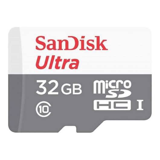 [SDSQUNR-032G-GN3MA] Sandisk Ultra Tarjeta Micro SDHC 32GB UHS-I U1 Clase 10 100MB/s + Adaptador SD
