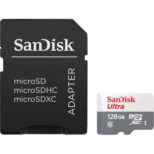 [SDSQUNR-128G-GN3MA] Sandisk Ultra Tarjeta Micro SDXC 128GB UHS-I U1 Clase 10 100MB/s + Adaptador SD