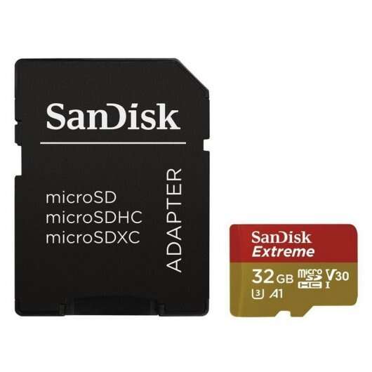 [SDSQXAF-032G-GN6MA] Sandisk Extreme Tarjeta Micro SDHC 32GB UHS-I U3 A1 Clase 10 90MB/s + Adaptador SD