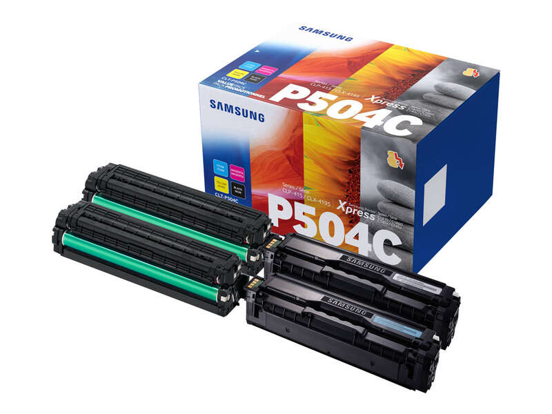 [SU400A] Samsung CLP415/CLX4195 Pack de 4 Cartuchos de Toner Originales - CLT-P504C/SU400A