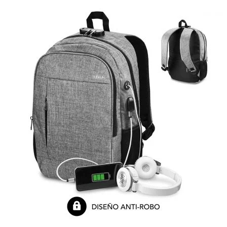 Subblim Mochila Urban Lock System - para Portatiles de hasta 16" - Bloqueo Antirrobo - Correas Ergon