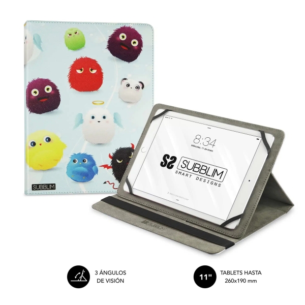 Subblim Funda Tablet Universal Trendy 9.6" a 11" - Posicion Stand con 2 Angulos de Vision - Soporte