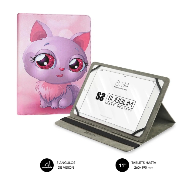 Subblim Funda Tablet Universal Trendy 9,6" a 11" - Posicion Stand con 2 Angulos de Vision - Soporte