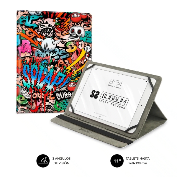 Subblim Funda Tablet Universal Trendy 9.6" a 11" - Posicion Stand con 2 Angulos de Vision - Soporte