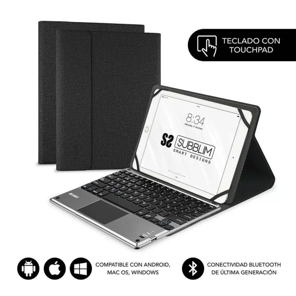 Subblim Teclado Bluetooth extraíble - Funda universal 9-10.1" - Diseño ultradelgado - Soporte ajusta