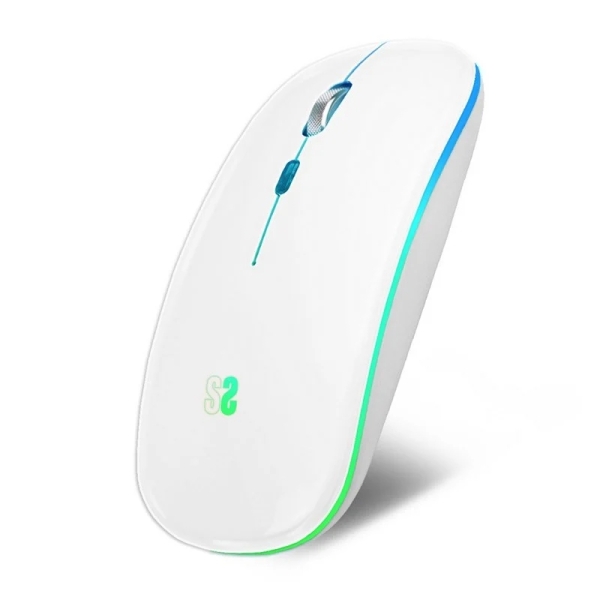 Subblim Ratón LED Dual Flat Mouse - Conexión Dual - Silent Click - Iluminación LED en 7 colores - Ba