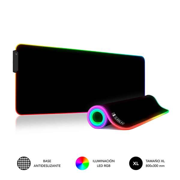 Subblim Alfombrilla LED Rgb Extra Grande 800x300x4mm - Espacio Holgado para Raton y Teclado - 9 Colo