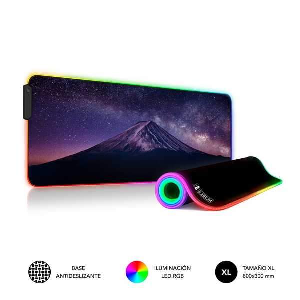 [SUBMP-02RGB11] Subblim Alfombrilla LED Rgb - Modos y Efectos de Luces Personalizables - Tamaño Super Grande - Facil