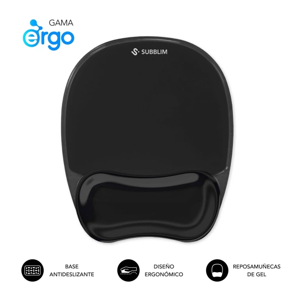 Subblim Ergo Crystal Flex Alfombrilla Ergonomica para Raton - Gel Refrigerante Autoajustable - Diseñ