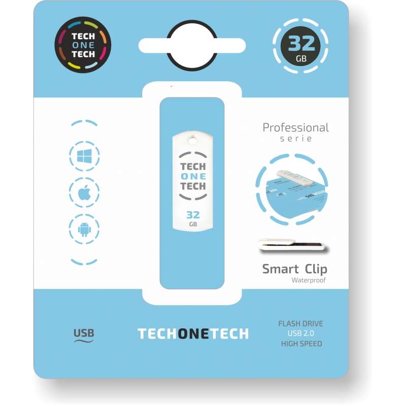 [TEC3003-32] TechOneTech Pro Smart Clip Memoria USB 2.0 32GB (Pendrive)