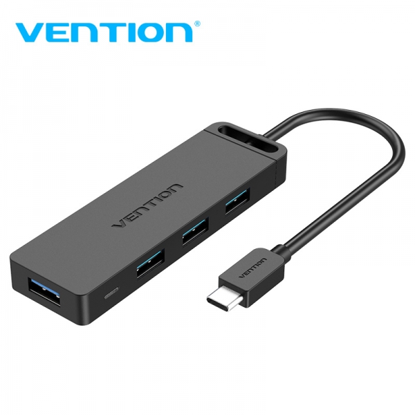 [TGKBF] Vention HUB 5 en 1 USB-C a 4xUSB 3.0 con Alimentacion - 1m - Color Negro
