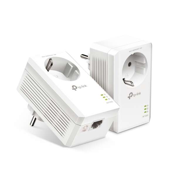 [TL-PA7017P KIT] TP-Link Kit de Inicio AV1000 Gigabit Powerline con Enchufe Incorporado