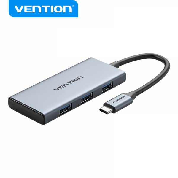 [TOOHB] Vention Docking Station 6 en 1 USB-C a HDMI 4K/3xUSB 3.0/Lector SD/MicroSD - 0.15m - Color Gris