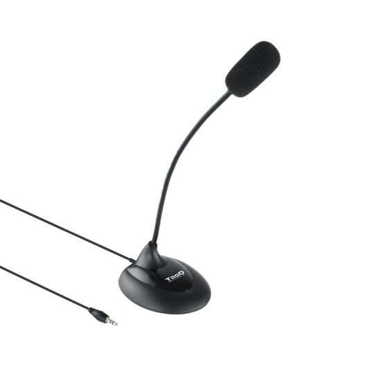[TQMM-213] Tooq Microfono de Escritorio Flexible Omnidireccional - Interruptor On/Off - Cable de 2m - Jack 3.5m