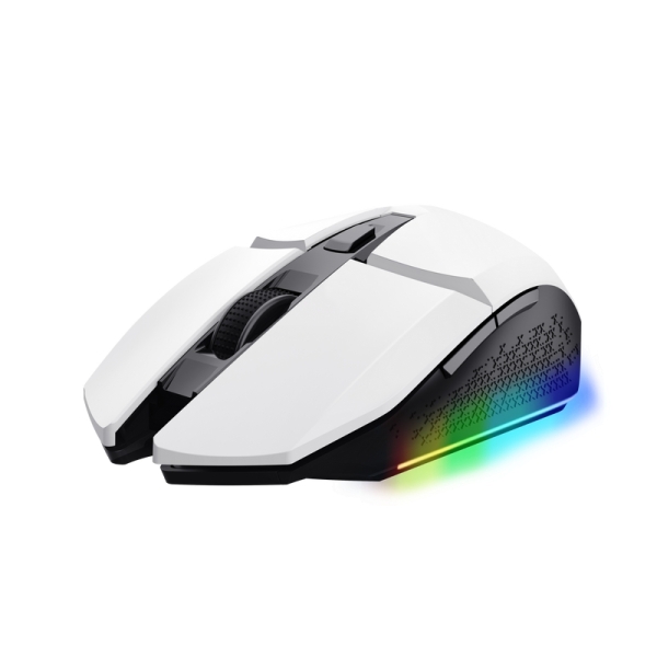 Trust Raton Gaming Inalambrico Recargable - Velocidad Ajustable de 800-4800 PPP - hasta 80 Horas de
