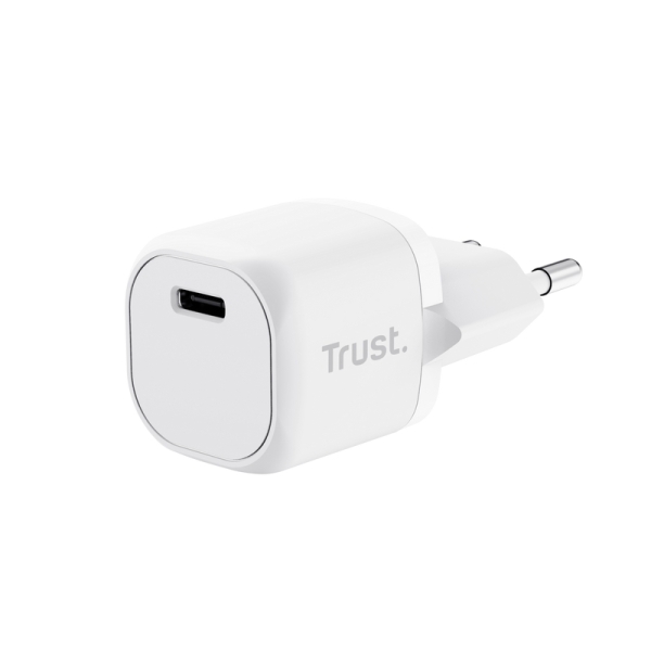 Trust Cargador USB-C 20W Ultrarreducido - Potente Salida de 20W - Compatible con Carga PD y PPS - Pr