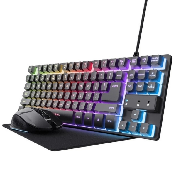 [TR25227] Trust GXT 794 Pack Gaming Teclado Thado TKL Iluminacion RGB + Raton Felox Inalambrico 4800dpi Ilumin