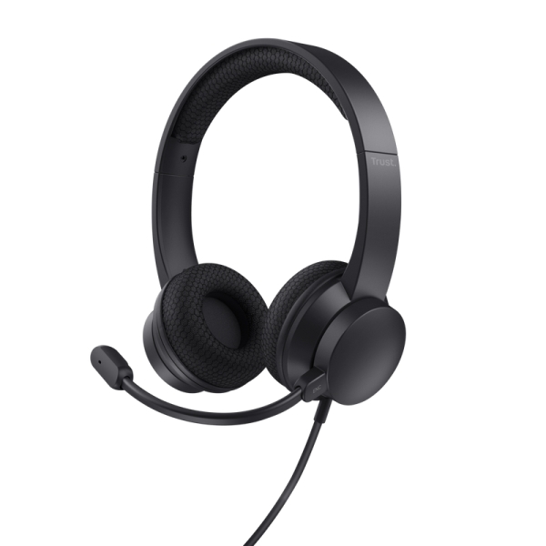 Trust Auriculares USB Supraaurales con Microfono - Cancelacion de Ruido - Diadema Ajustable - Conexi