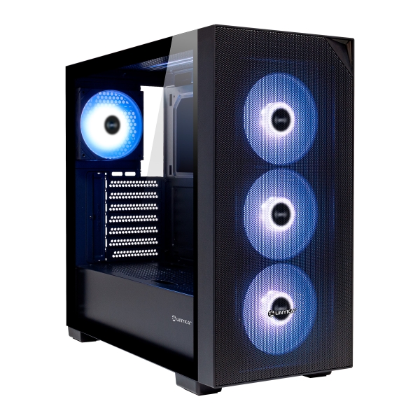 Unykach Revelat Mesh Black Caja ATX, Micro ATX, ITX - Lateral de Vidrio Templado - 3.5", 2.5" - USB-