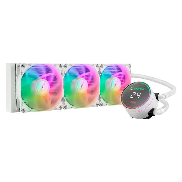 Unykach AquaStorm White 360 Refrigeracion Liquida - 3 Ventiladores 1800 RPM - Bomba con Alcance 2500