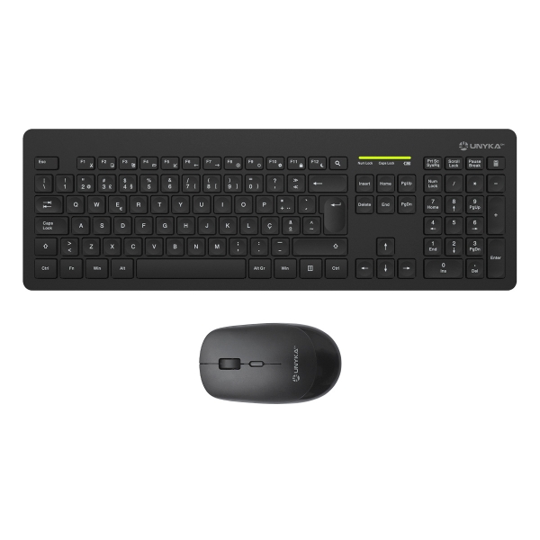 Unykach MK212 Pro Slim Wireless Pack de Teclado Inalambrico Slim 108 Teclas de Membrana + Raton Inal