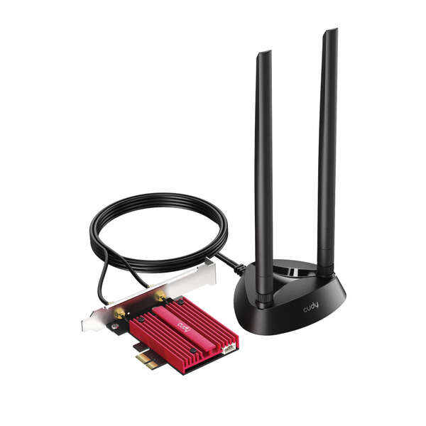 [WE4000] Cudy WE4000 Adaptador de Red PCI-e AX5400 WiFi 6  Tri-Banda - Bluetooth 5.2 - 2 Antenas Externas