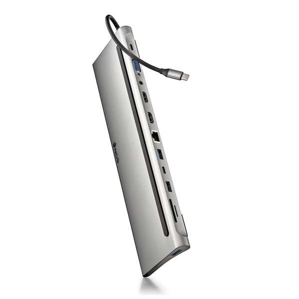 [WONDERDOCK12] NGS Adaptador Multipuerto Tipo USB-C 12 en 1 - WIN/MAC-HDMI-SD/TF- LAN - PD 60W CHARGE - 3xUSB3.0