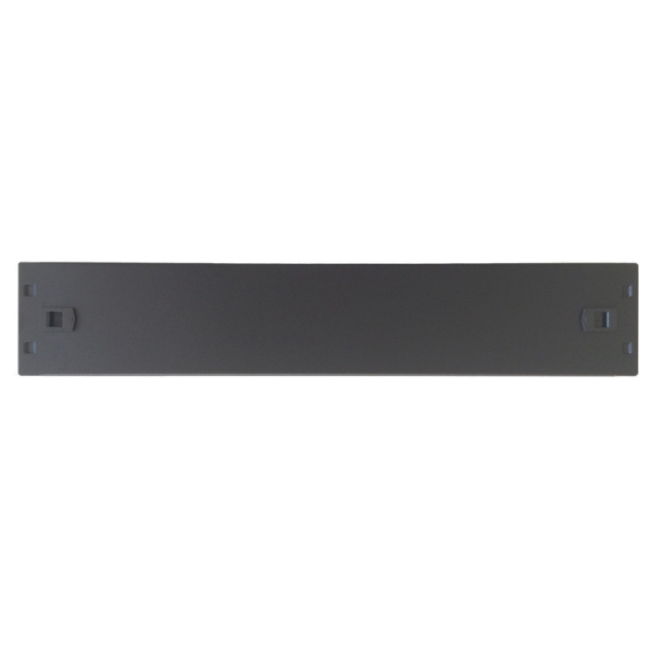 WP Tapa Delantera para Armario 2U - Instalacion sin Tornillos - 490x15x100mm - Color Negro