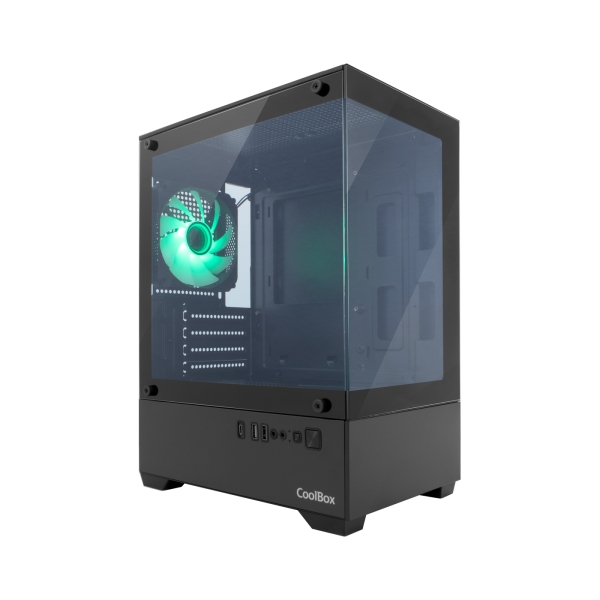 Coolbox GM200 Vision Lite Caja Mini Torre Micro ATX, Mini-ITX - Frontal y Lateral Cristal Templado -